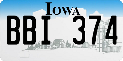 IA license plate BBI374