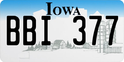IA license plate BBI377