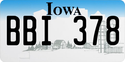 IA license plate BBI378