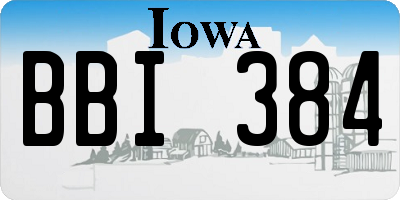 IA license plate BBI384