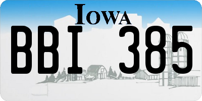 IA license plate BBI385
