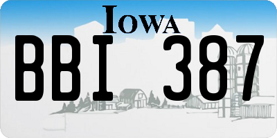 IA license plate BBI387