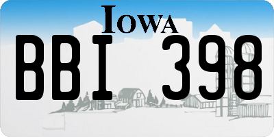 IA license plate BBI398