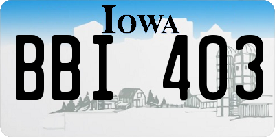 IA license plate BBI403