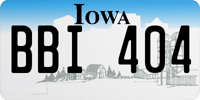 IA license plate BBI404