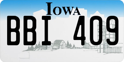 IA license plate BBI409