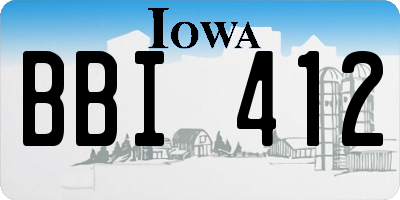 IA license plate BBI412