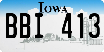 IA license plate BBI413