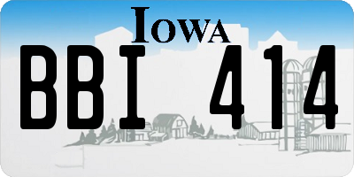 IA license plate BBI414