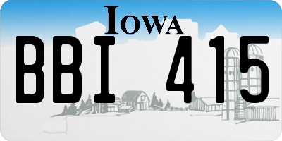 IA license plate BBI415