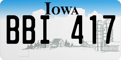 IA license plate BBI417
