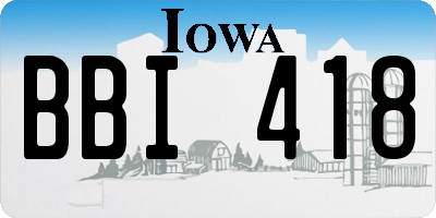 IA license plate BBI418