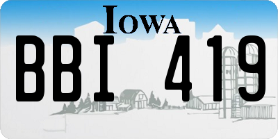 IA license plate BBI419