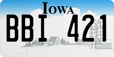 IA license plate BBI421