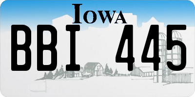 IA license plate BBI445
