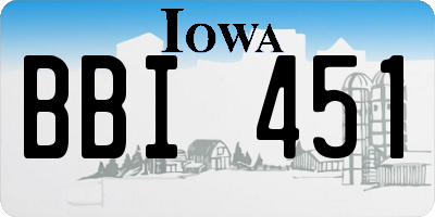 IA license plate BBI451