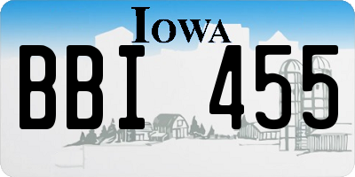 IA license plate BBI455