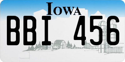 IA license plate BBI456