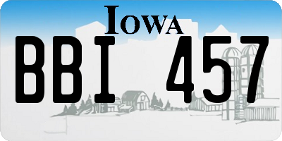 IA license plate BBI457