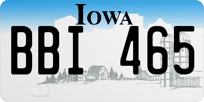 IA license plate BBI465