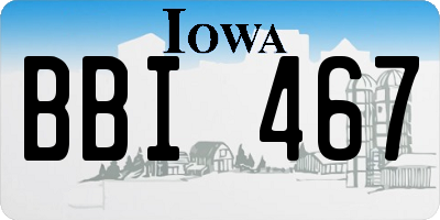 IA license plate BBI467