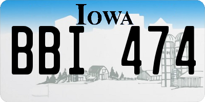 IA license plate BBI474