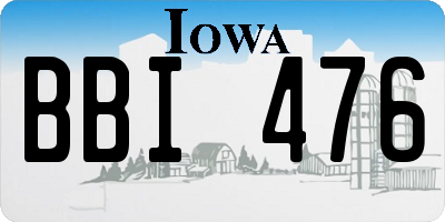 IA license plate BBI476