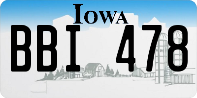 IA license plate BBI478