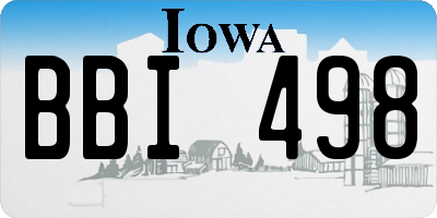IA license plate BBI498