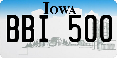 IA license plate BBI500