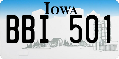 IA license plate BBI501