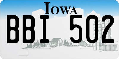 IA license plate BBI502