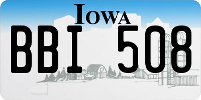IA license plate BBI508