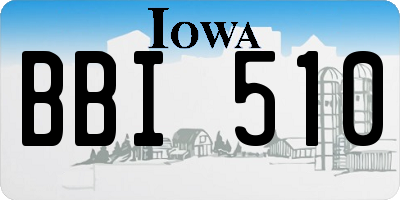 IA license plate BBI510