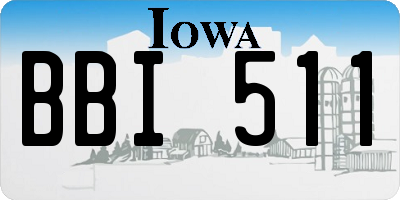IA license plate BBI511