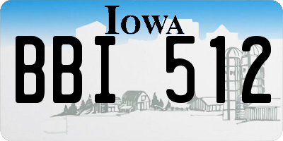 IA license plate BBI512