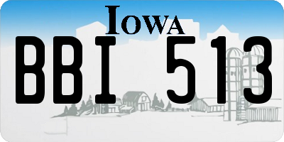 IA license plate BBI513