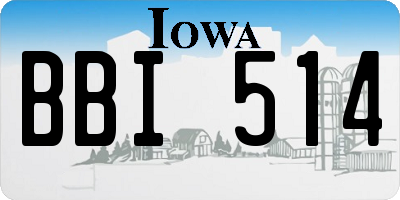 IA license plate BBI514