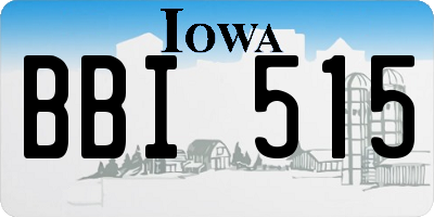 IA license plate BBI515