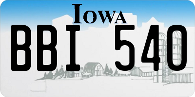 IA license plate BBI540
