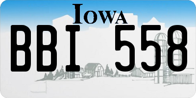 IA license plate BBI558