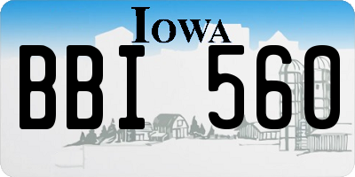 IA license plate BBI560