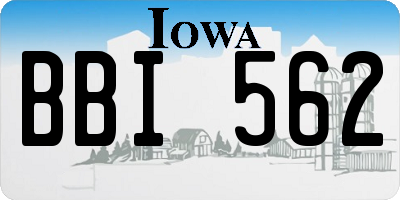 IA license plate BBI562