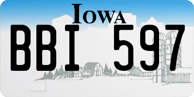 IA license plate BBI597