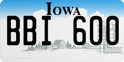 IA license plate BBI600