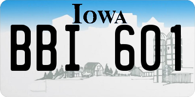 IA license plate BBI601