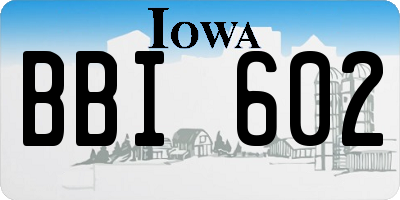 IA license plate BBI602