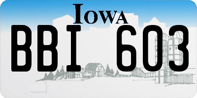 IA license plate BBI603