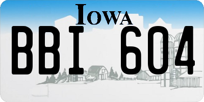 IA license plate BBI604