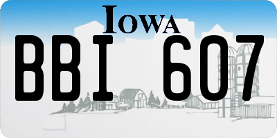 IA license plate BBI607